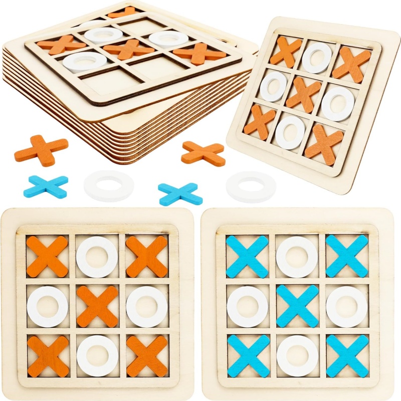 Kids Education Table - Wooden Tic Tac Toe Games Puzzle