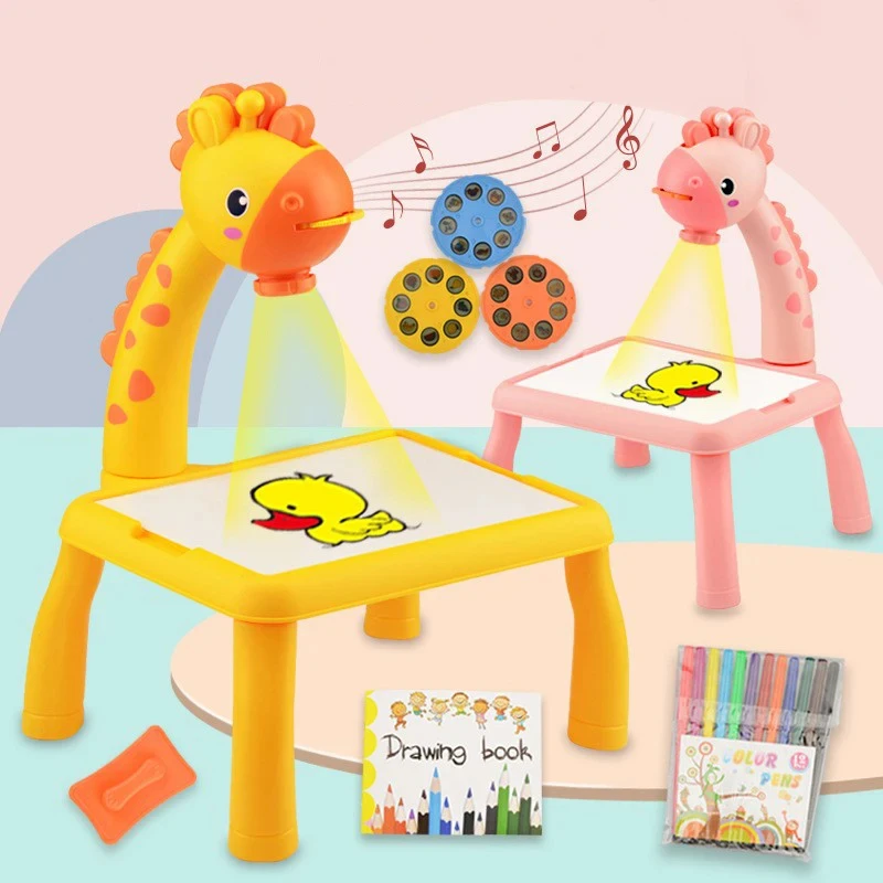 Kids Education Table - Children LED Projector Art Drawing Table
