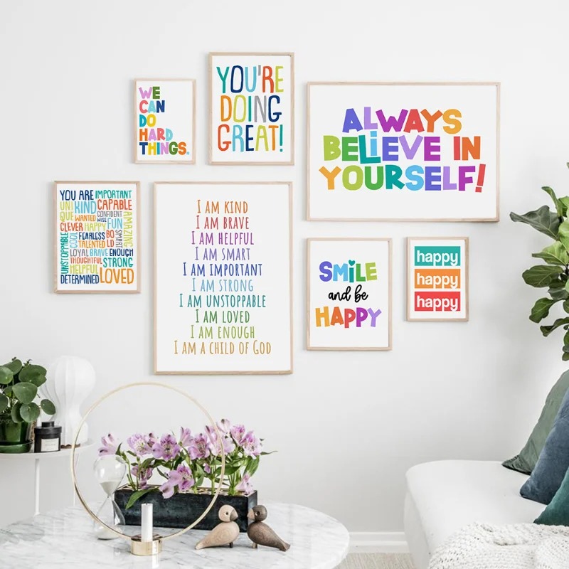 Positive Kid Classroom Wall Pi - đánh giá và giá Kids Educational Posters