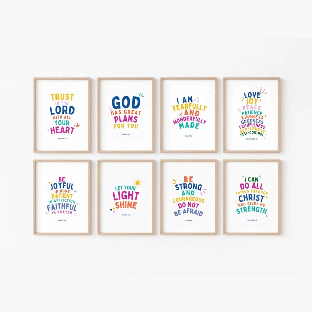 Kids Bible Verse Scripture Pos - đánh giá và giá Kids Educational Posters