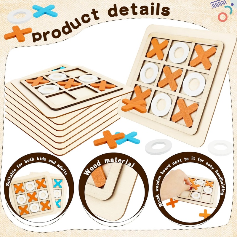 Wooden Tic Tac Toe Games Puzzl - đánh giá và giá Kids Education Table