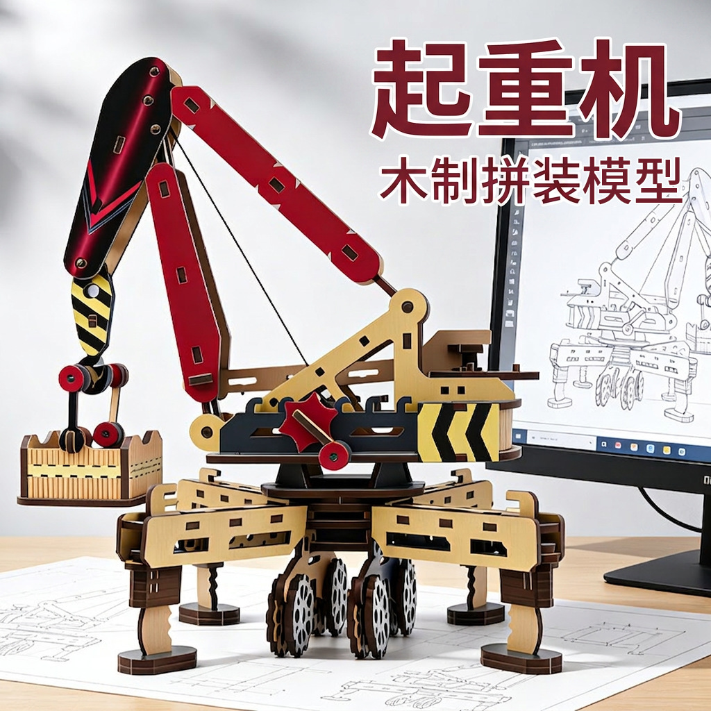 3D Wooden Mobile Crane Puzzle  - đánh giá và giá Kids Education Mobile