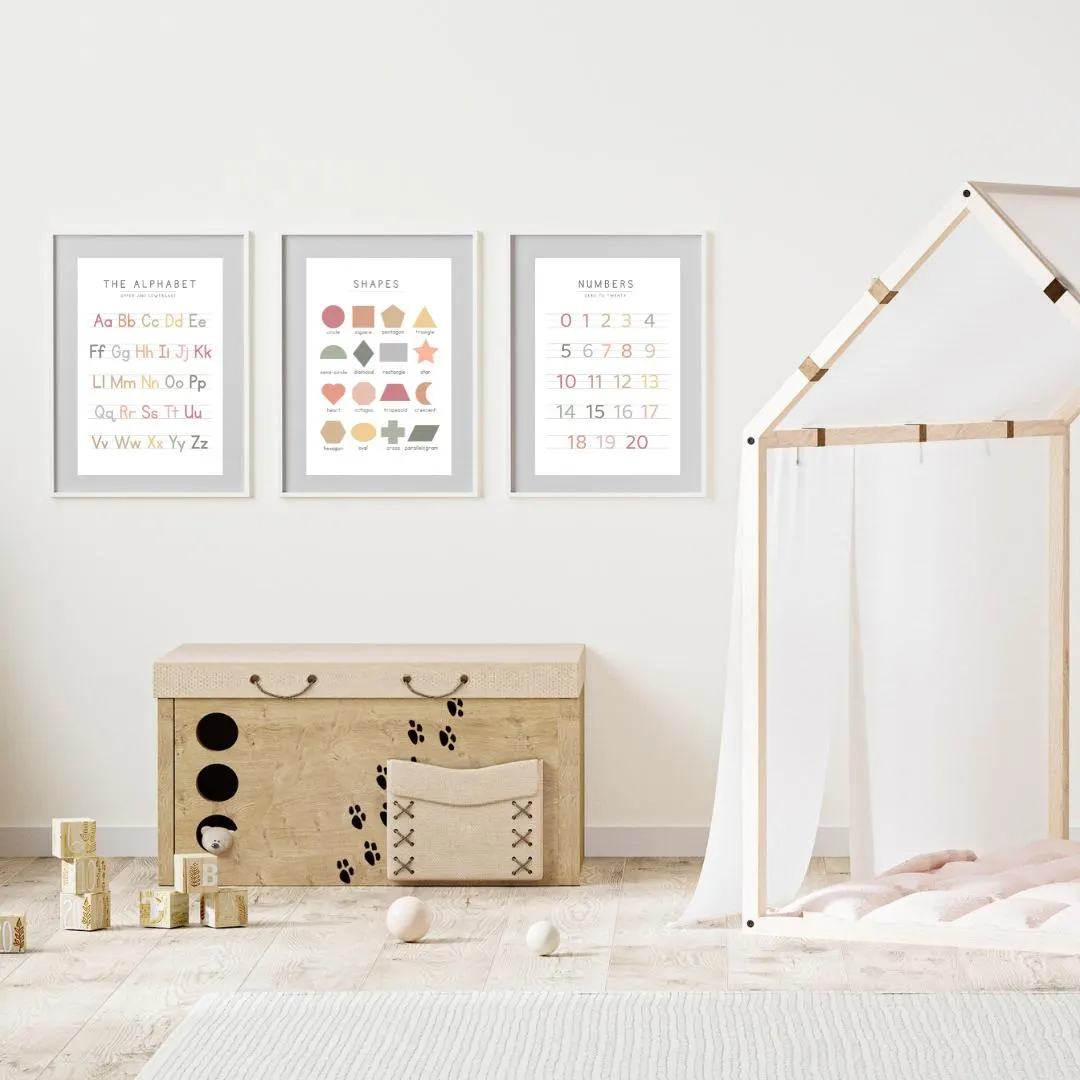 3pcs Gender-Neutral Alphabet a - đánh giá và giá Kids Educational Posters