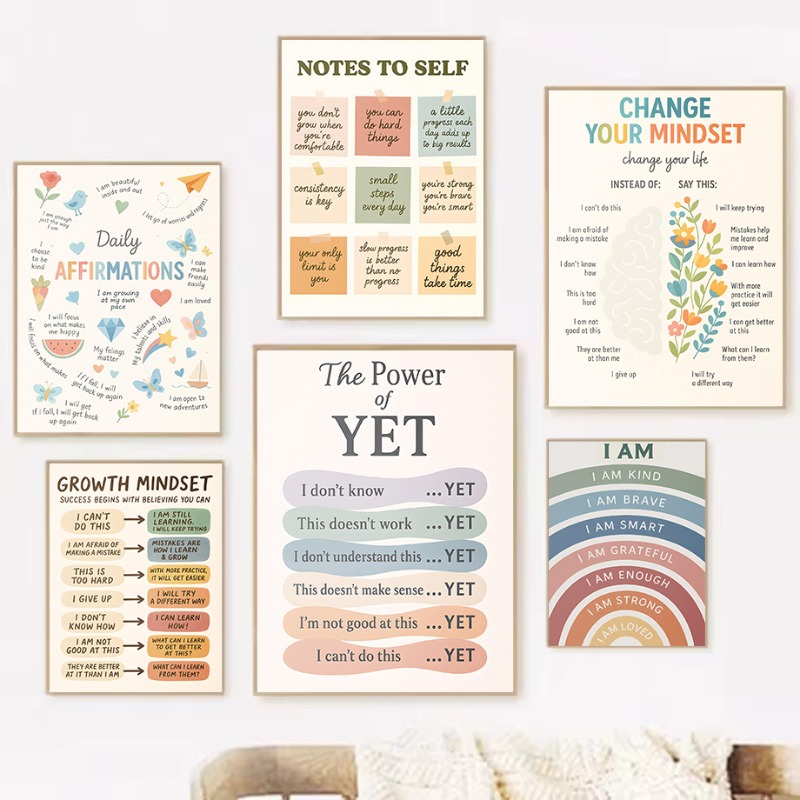 Notes To Self Growth Mindset M - đánh giá và giá Kids Educational Posters